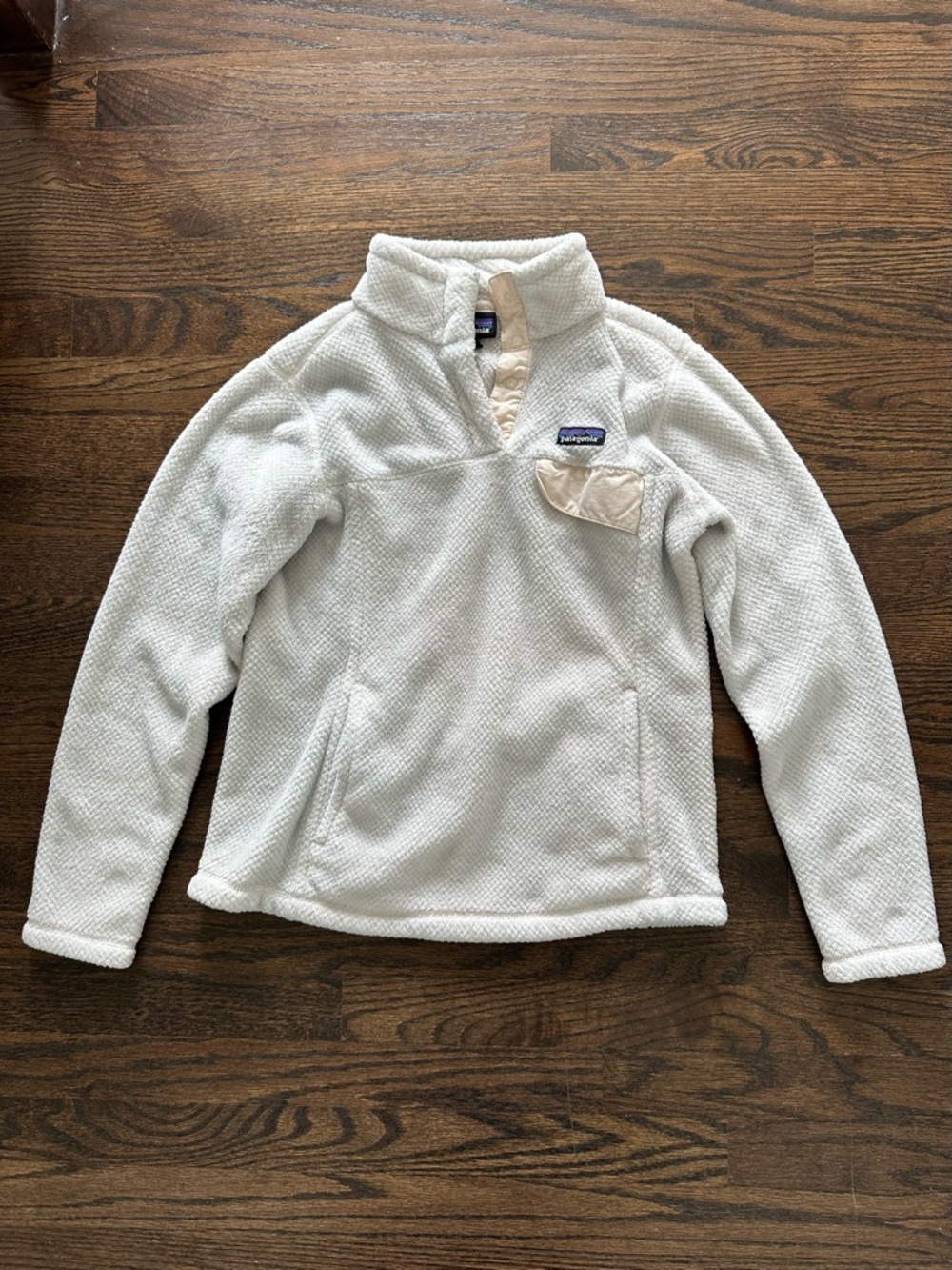 Patagonia Los Gatos Snap T Fleece Cream Sherpa Pullover Women’s M Cozy